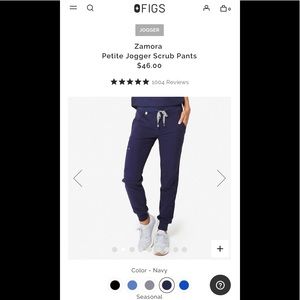 Navy blue Figs Scrub bottoms petite L